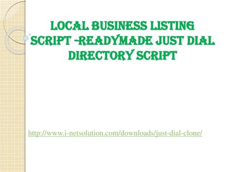 local business directory script.